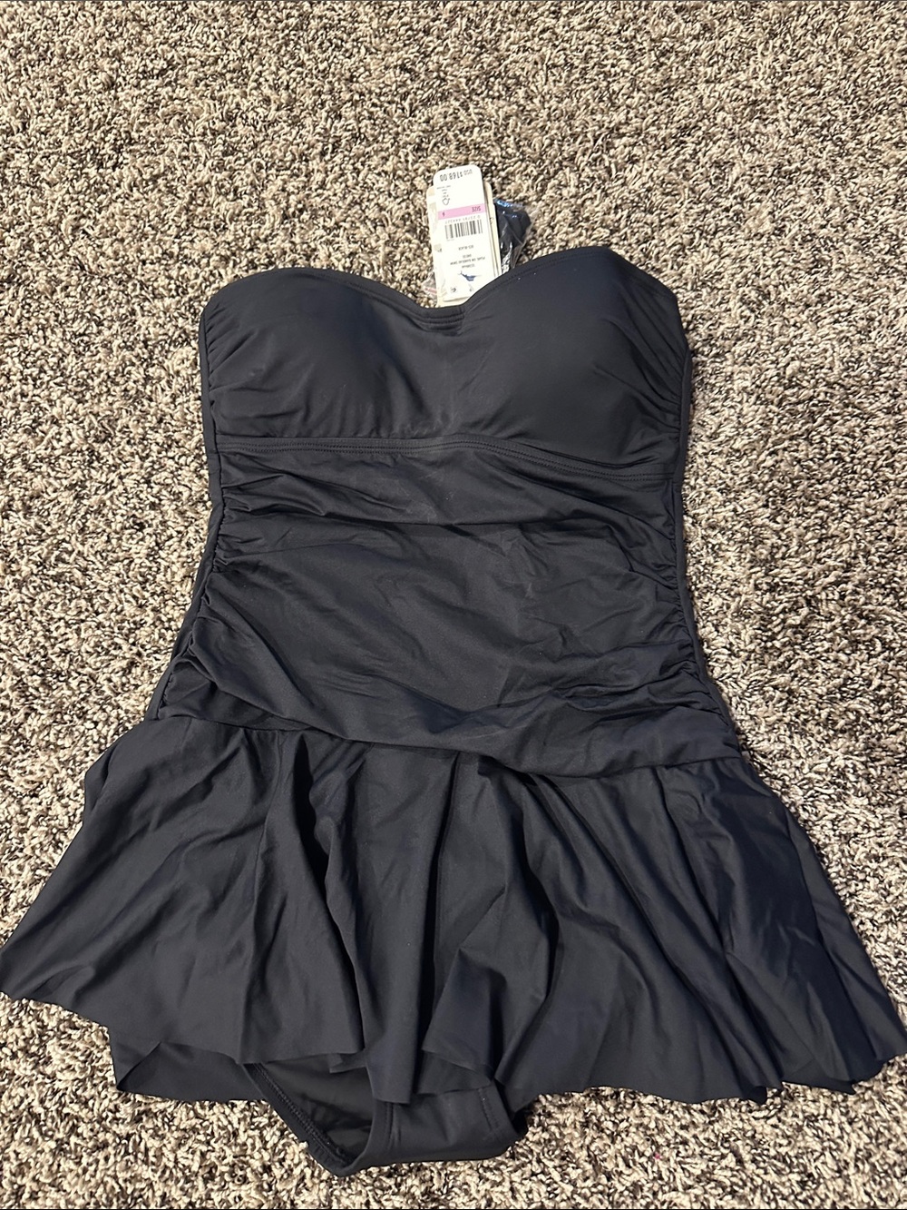 Tommy Bahama Black Strapless One-Piece Swimdress